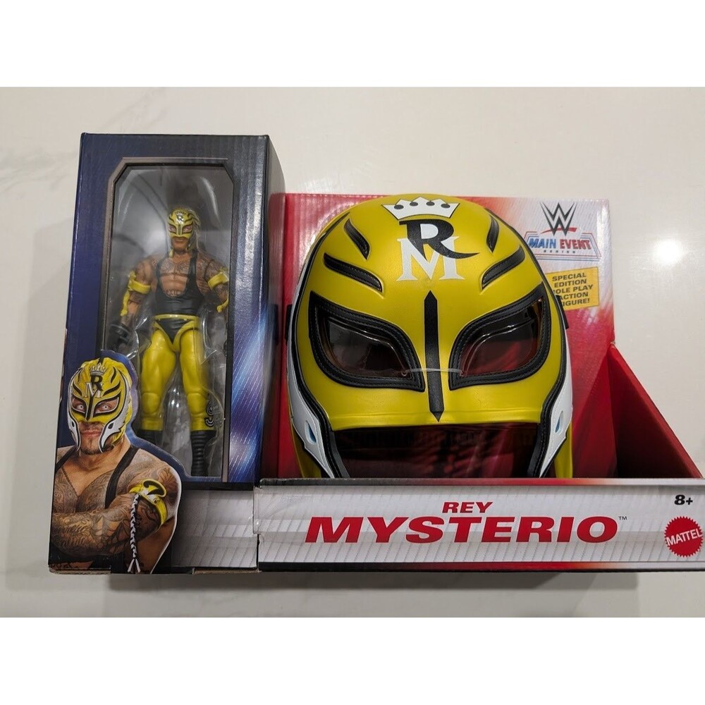WWE Rey Mysterio Mask Role Play and Main Event Figure Set Mattel Special Edition